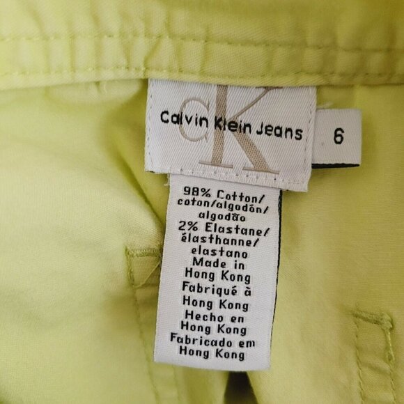 Calvin Klein Jeans Cropped Pants Capris Yellow Size 6 Summer Spring Casual Comfy - Picture 10 of 11